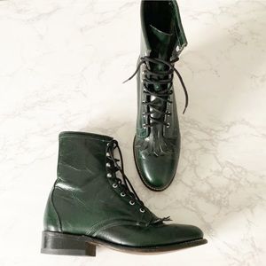 Laredo 7.5 Lace Up Western Boot Green Leather Kilt